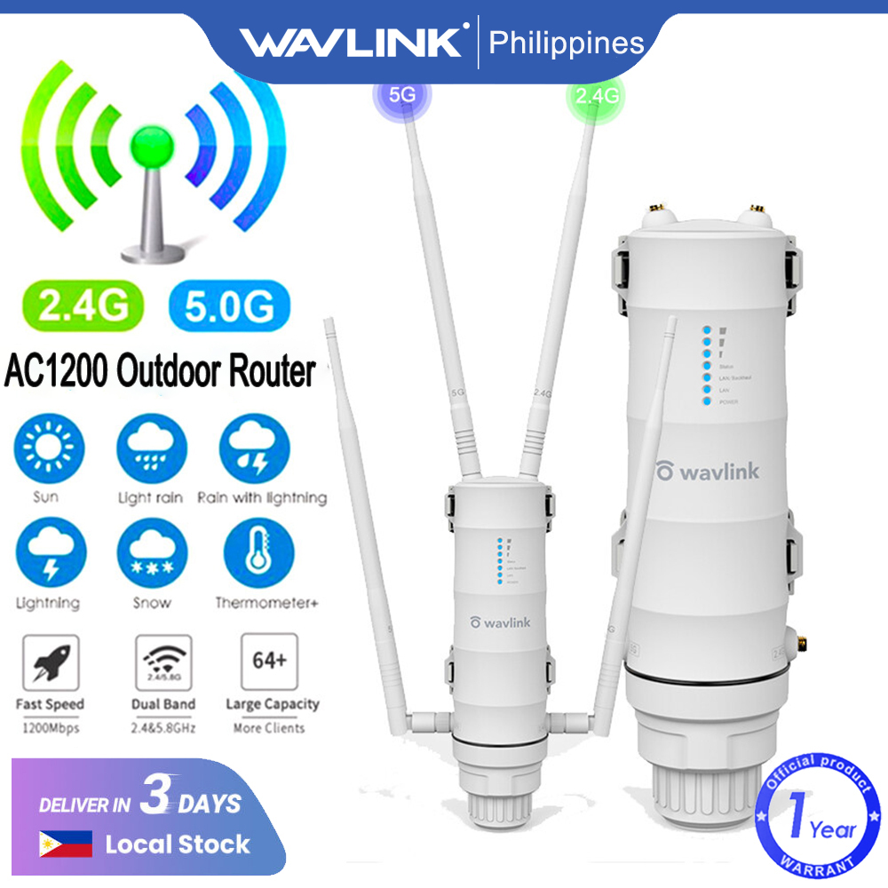 Wavlink Ac1200 High Power Outdoor Weatherproof Wifi Router 24gand5ghz