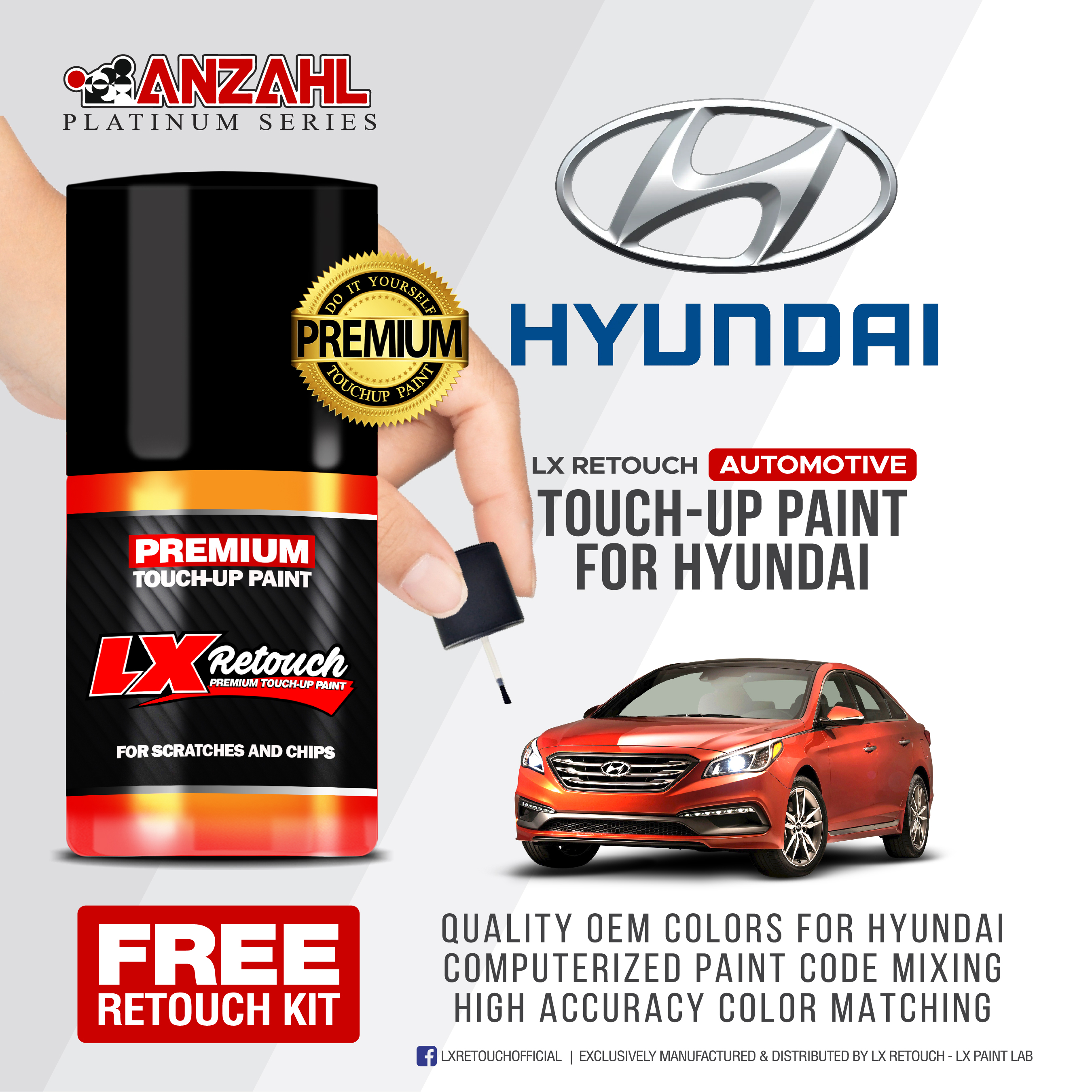 [HYUNDAI] PAINT REPAIR KIT CAR TOUCH UP PAINT FIX SCRATCH REMOVAL LX ...