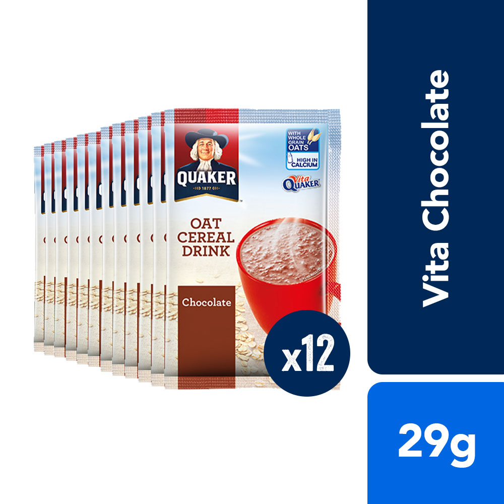 Quaker Chocolate Oat Cereal Drink 29g (Pack of 12) Lazada PH