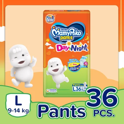 [DIAPER SALE] MamyPoko Day & Night Large (9-14 kg) - 36 pcs x 1 pack (36 pcs) - Pants Diaper