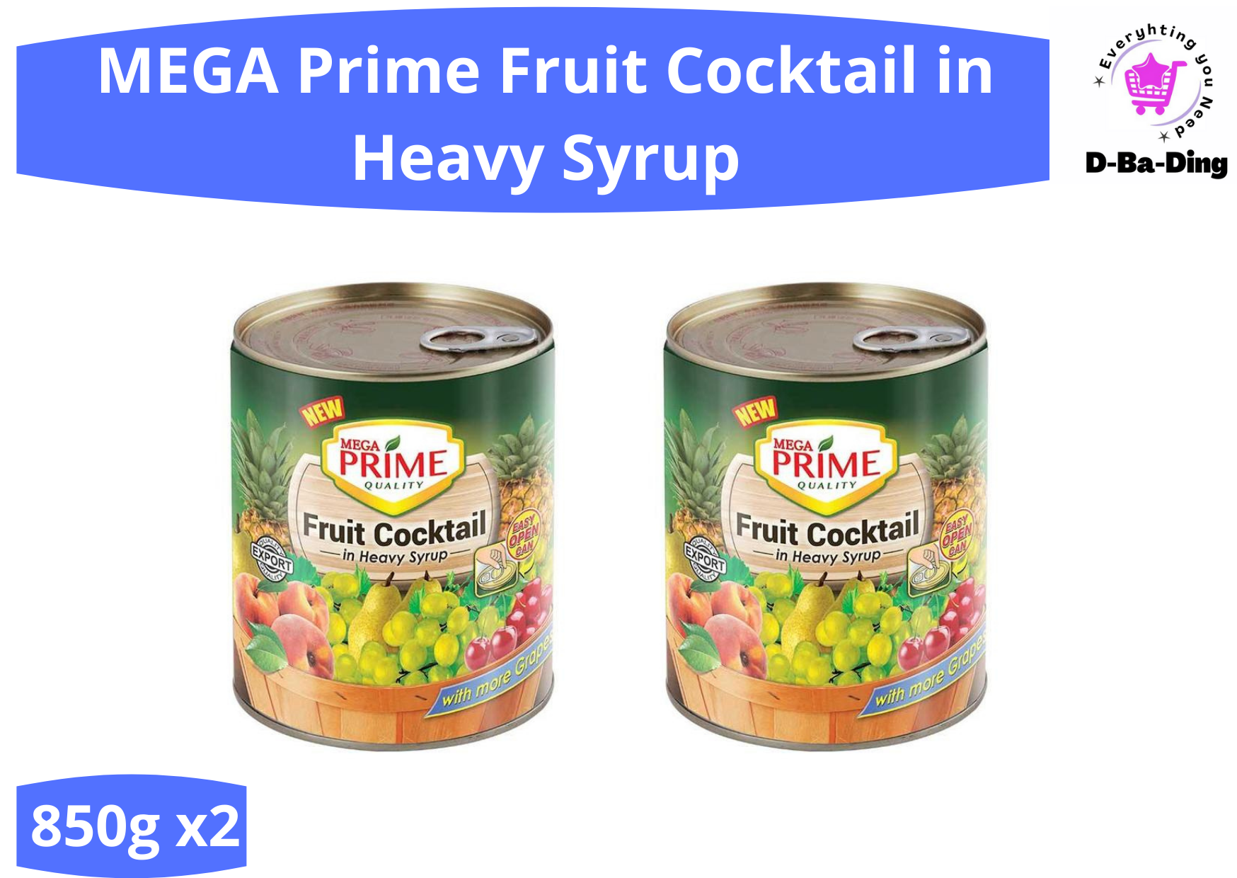 Mega Prime Fruit Cocktail In Heavy Syrup Can 850g X2 Lazada Ph