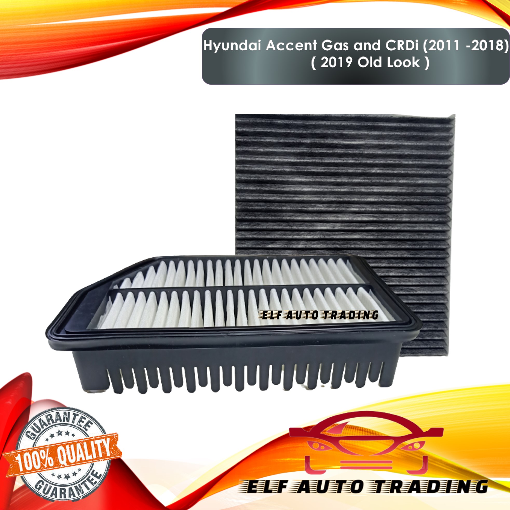 Combo Engine Air Filter and Charcoal Cabin Filter for Hyundai Accent ...