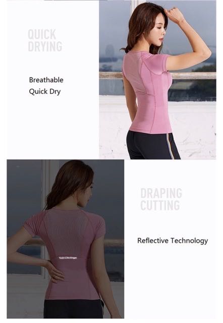 Women T-shirt Short Sleeve Yoga Wear Running Tops Quick Dry T Shirt Woman  Gym Clothes Sports Clothing New Arrival Color