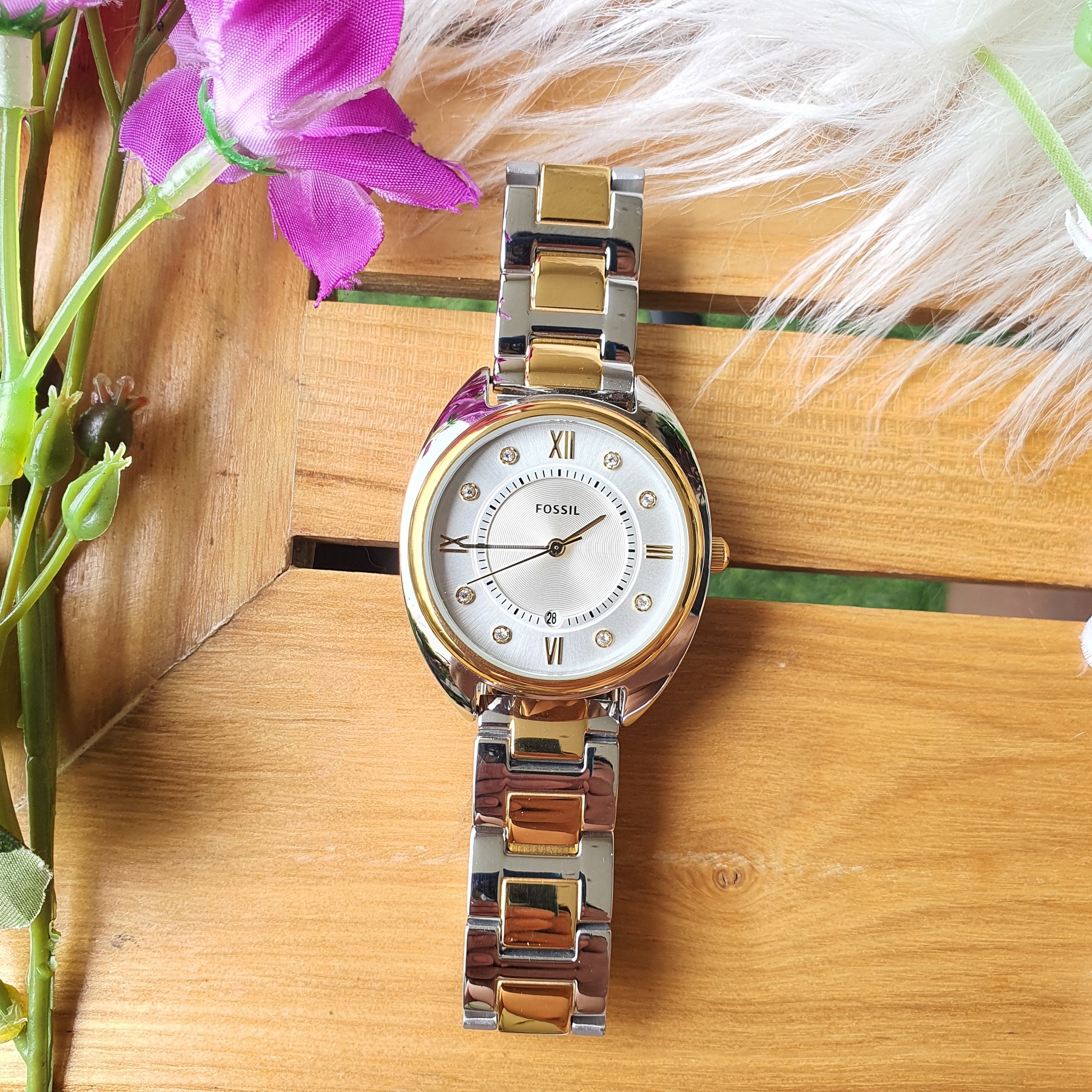 Fossil silver ladies clearance watch