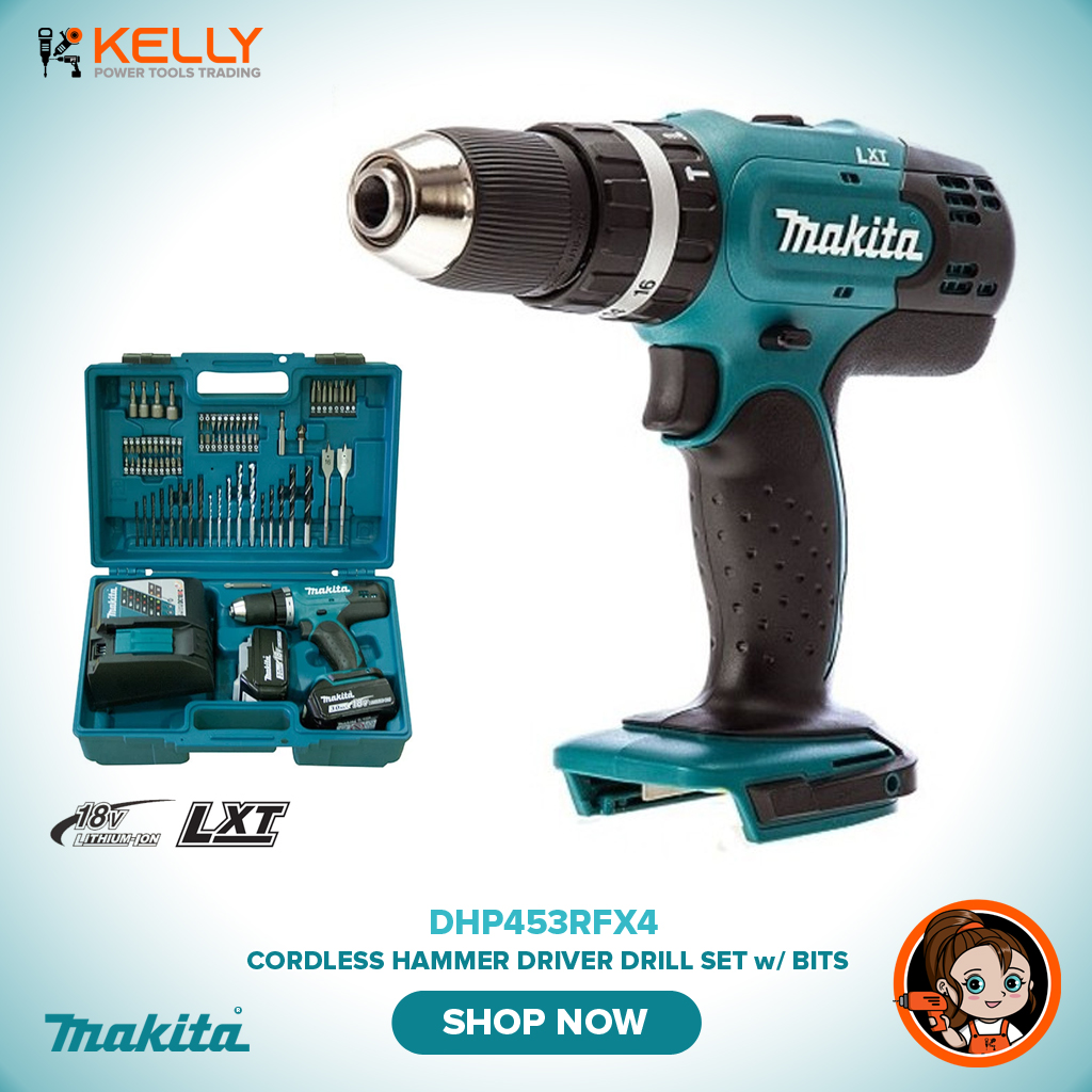 Makita DHP453RFX4 18V Cordless Hammer 