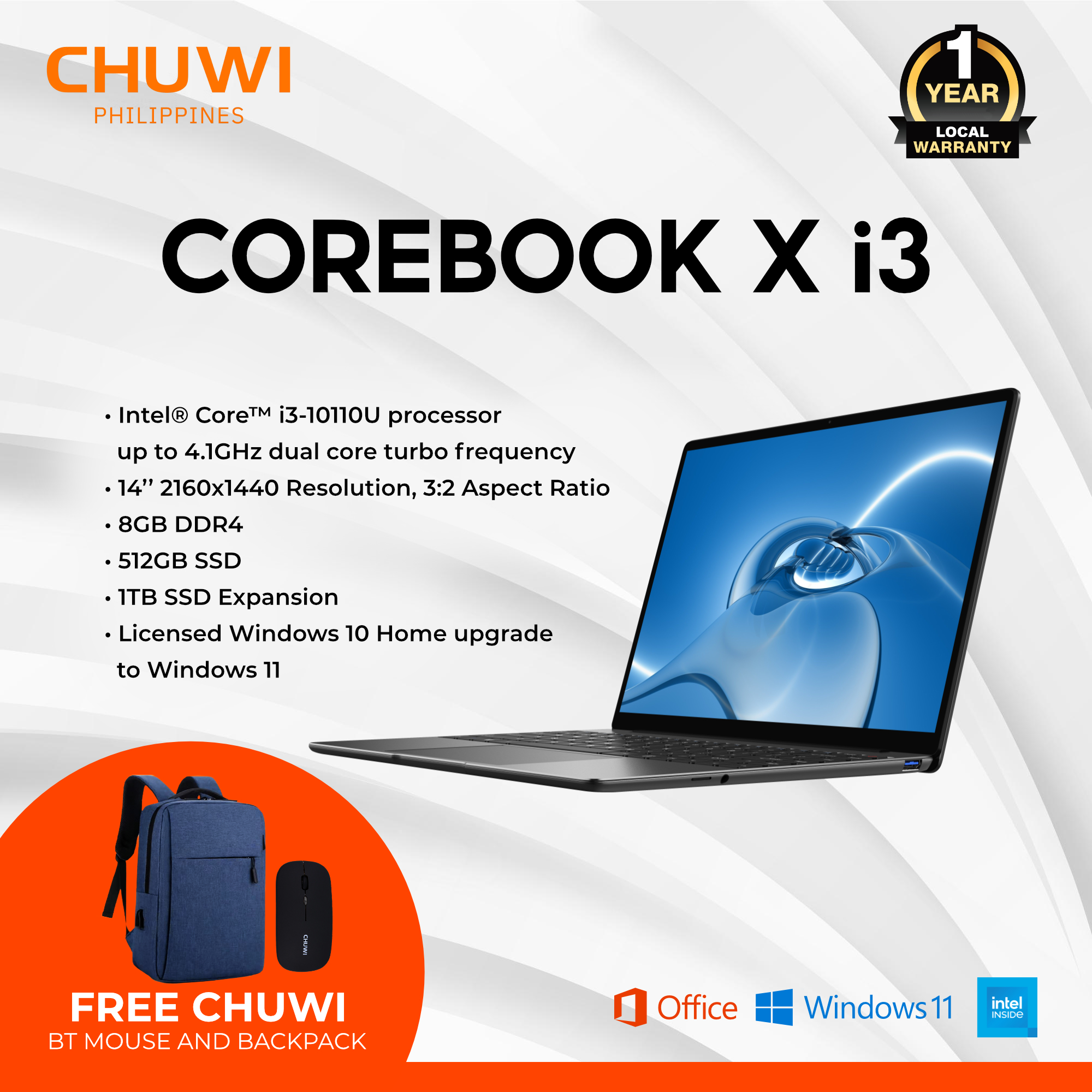 ☆美品☆ CHUWI Corebook Core i3 office