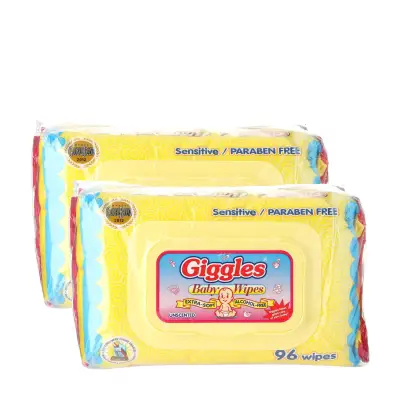 Giggles 2-pack Anti-bacterial Baby Wipes Set (96 sheets)