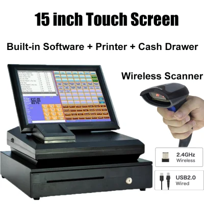 Vio 10.1 Inches Touch Pos Machine With FREE SOFTWARE Cash Register Machine Built In Printer and Cash Drawer Cash Register and barcode scanner