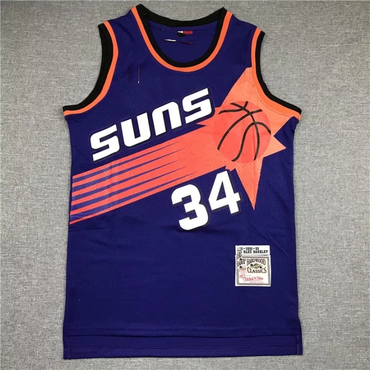 #34 Charles Barkley Phoenix Suns Black Hardwood cheapest Classic Jersey