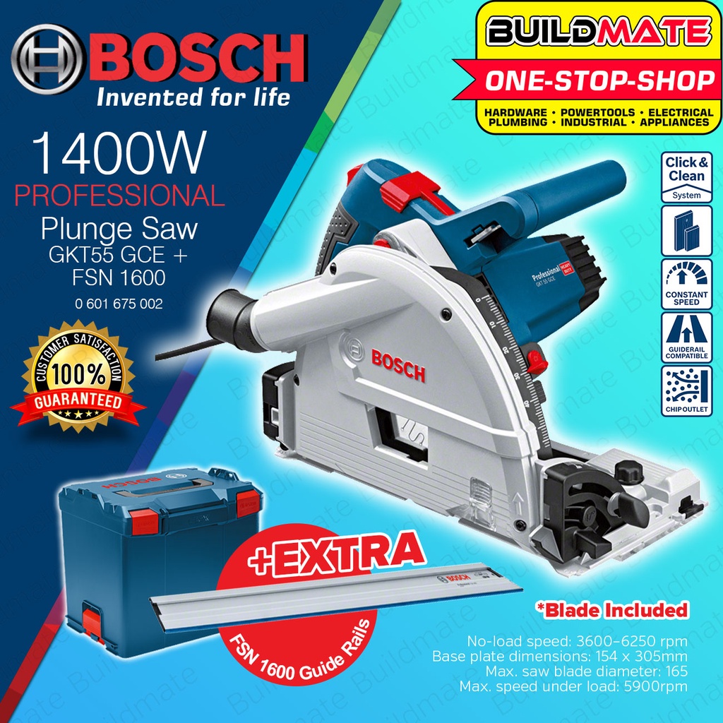 BOSCH Plunge Saw With Guide Rail GKT55 GCE FSN1600 0601675002