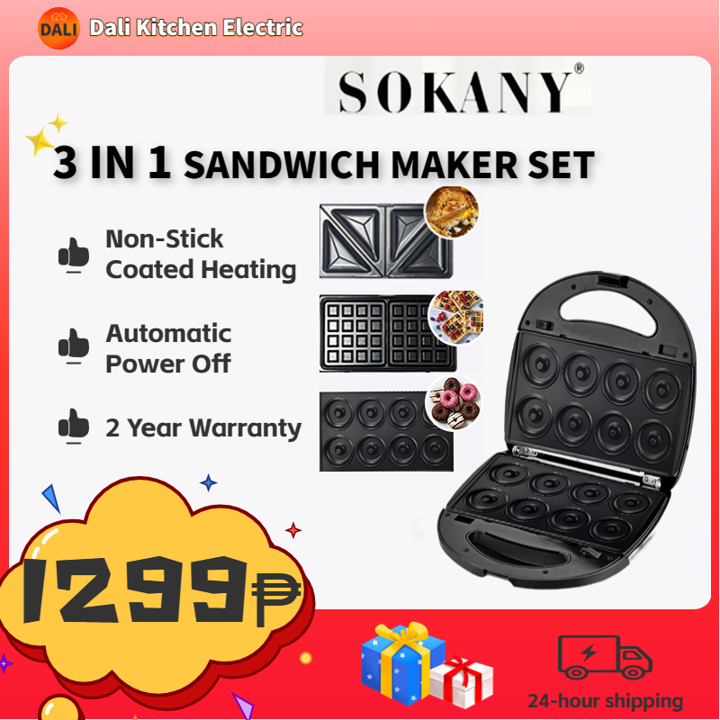 SOKANY 3 in 1 Household Multifunctional Double Sided Heating Sandwich