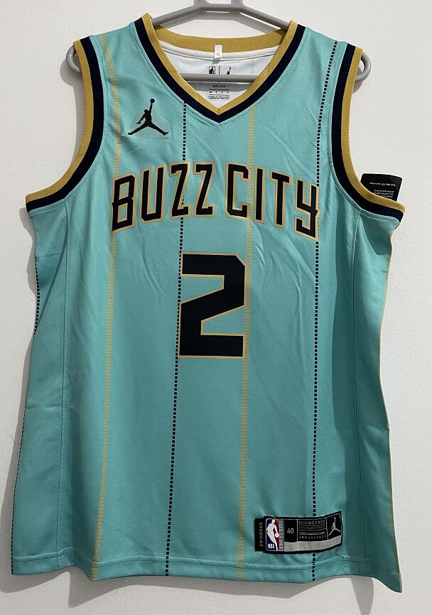 Miles Bridges Charlotte Hornets 2020-21 Mint Green Buzz City - 2XL