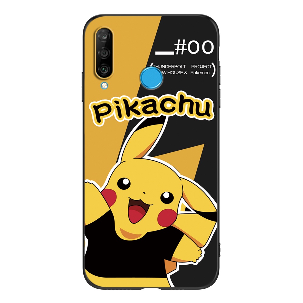 For huawei P30 lite Case Silicon Back Cover For huawei P 30 lite P30lite Phone black tpu case fashion anime cartoon cute pattern