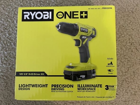 RYOBI PDD209K ONE+ 18V Cordless 3/8 in. Drill/Driver Kit with 1.5