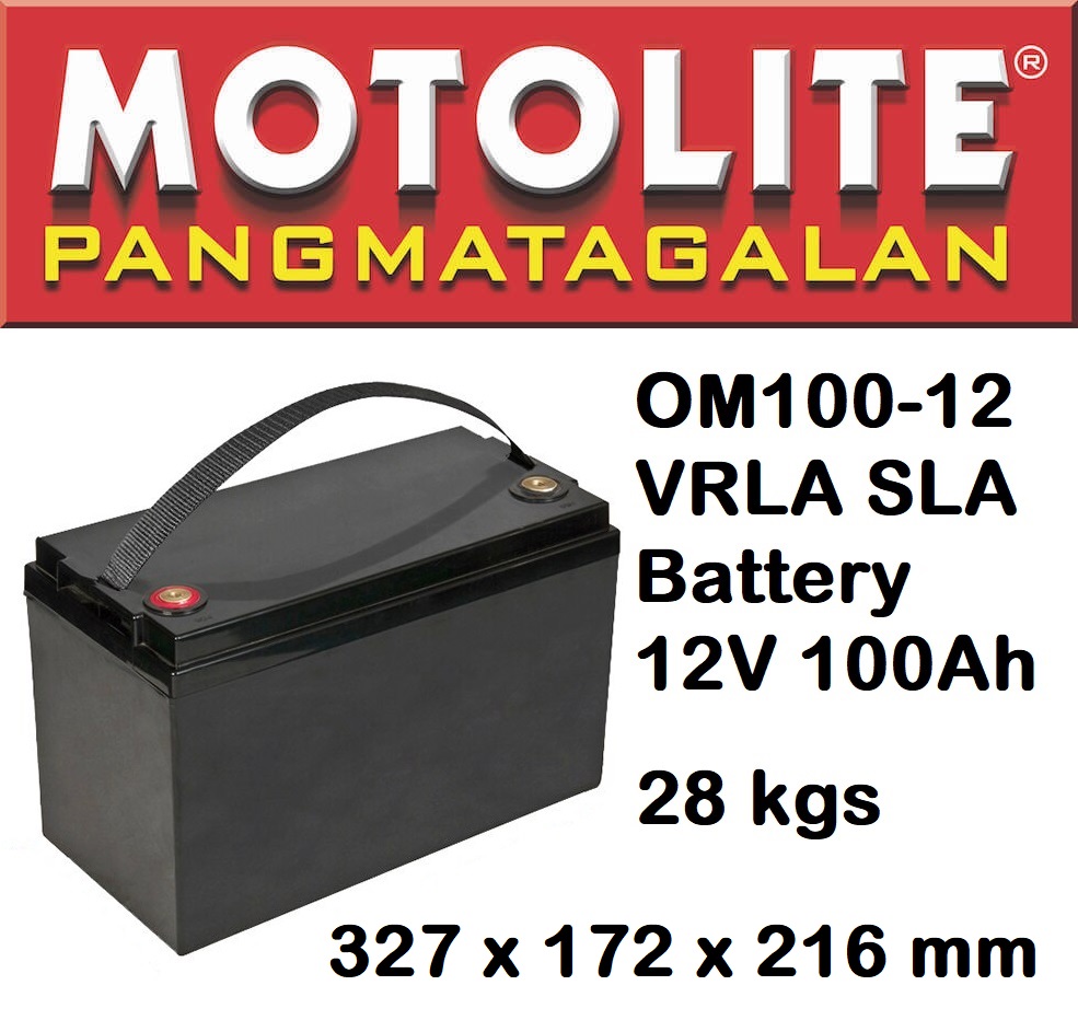 Motolite OM10012 Solar Rechargeable 12V 100AH Valve Regulated Lead