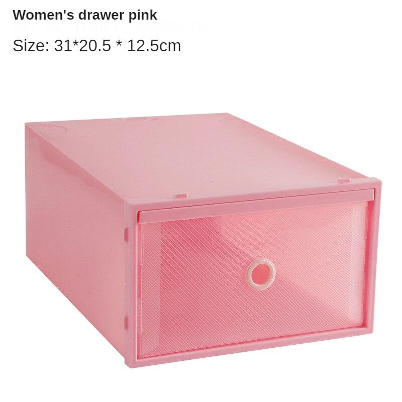 【Fan's tone】6pcs Shoe Box Storage Organizer Stackable Colorful Plastic Shoe Box Drawer Storage