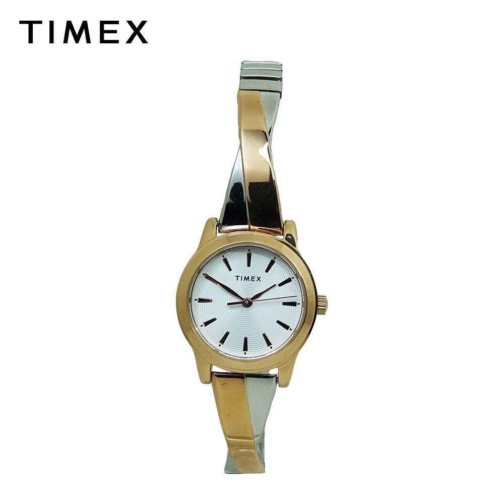 Timex Stretch Bangle Two Tone Rose Gold Silver Stainless Steel Analog  Quartz Watch For Women TW2R98900 STYLE | Lazada PH