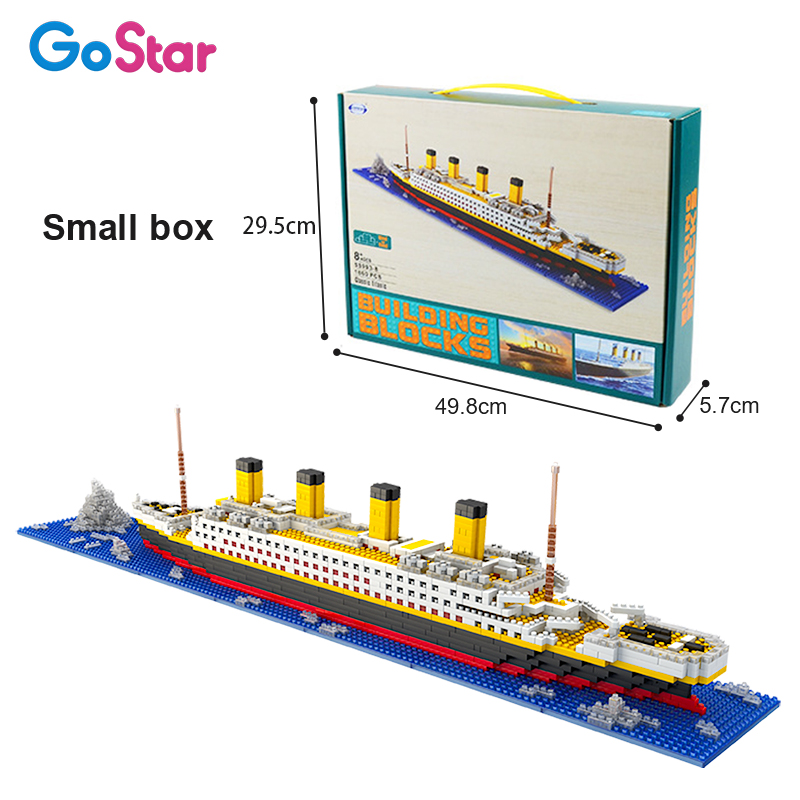 1860 Pcs TITANIC Cruise Ship Building Blocks 3D Legoings Model Gift Toy for Kids 