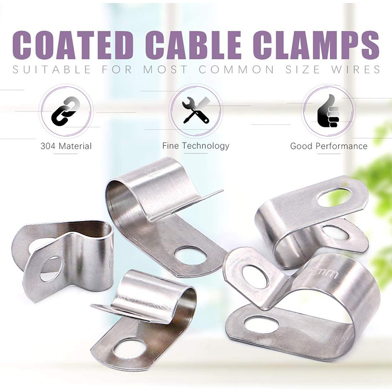 304 Stainless Steel Cable Clamps Assortment Kit, Without Rubber