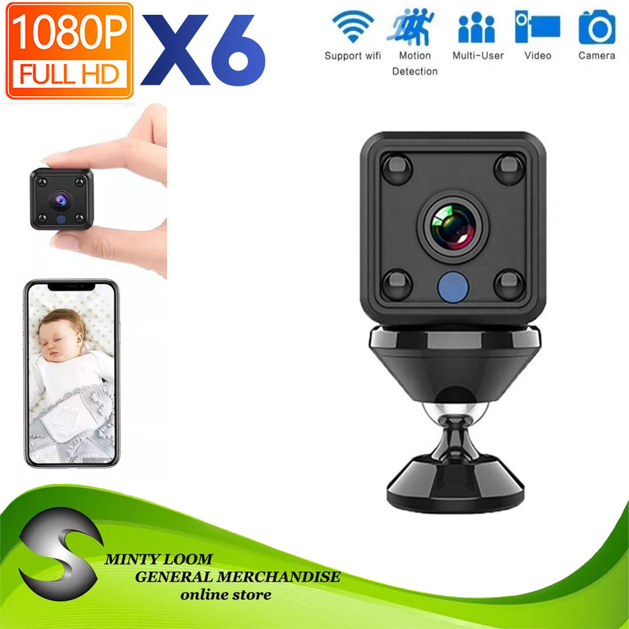 Night Version X6 Mini Camera 1080p HD Ip Camera Wireless Security Mini