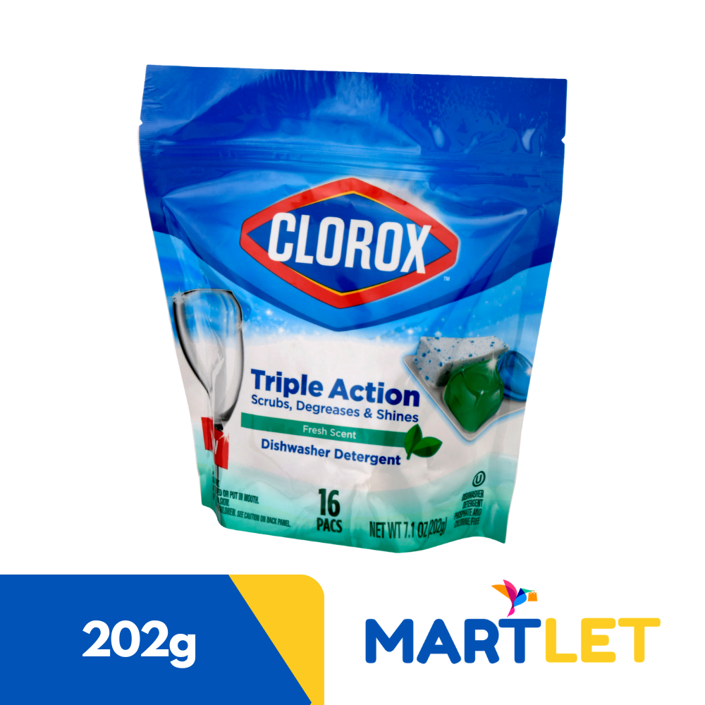 Clorox Triple Action Dishwasher Detergent, Fresh Scent 202g Lazada PH