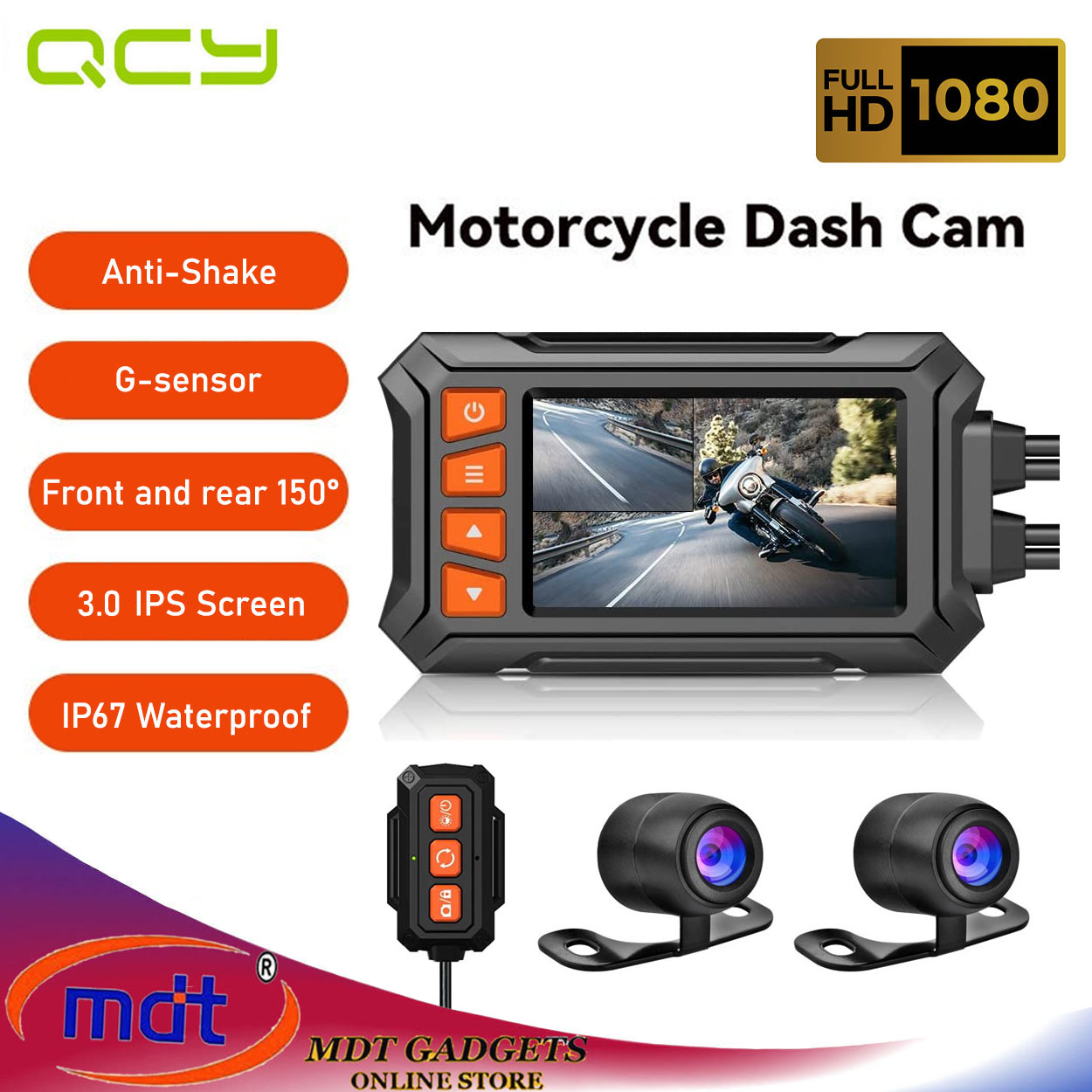 ZOMFOM Dash Cam Waterproof Recording Camera for Motorcycle