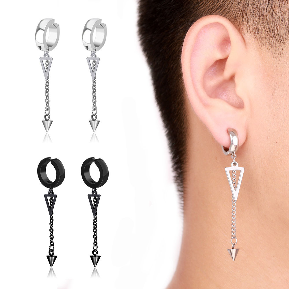 Man Titanium Steel Ear Clip Without Pierced EarsBuckle Women Earrings Jewelry JB