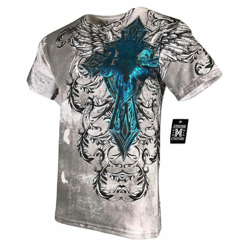 T-shirt Biker T-shirt Uomo By AFFLICTION AXE SLINGER - Stile Biker E MMA, 100% Cotone XTREME COUTURE - Foto 2