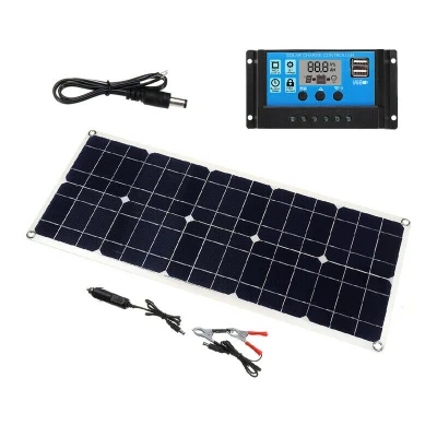 100W 18V Dual USB Solar Panel Battery Charger Solar Controller for Boat Car Home Camping Hiking