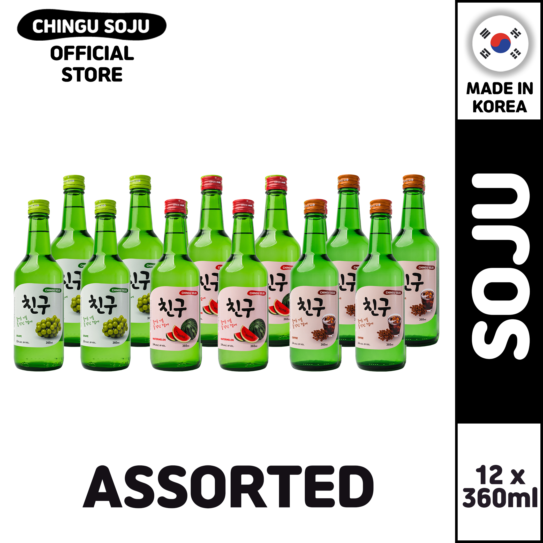 Chingu Soju Assorted Flavors 360ml 12 Bottles Lazada PH