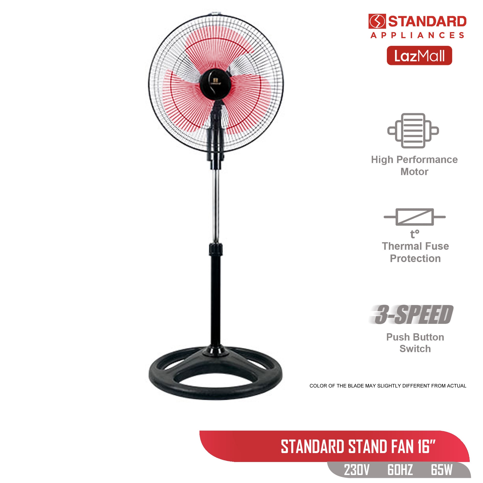 Standard Stand Fan SSM16 / STS16C 16" Plastic Blade Stand Fan SSM16