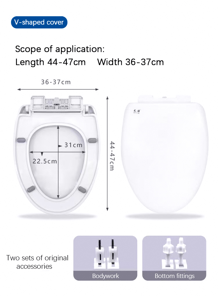 Universal toilet seat cover thickened and durable slow-drop toilet lid ...