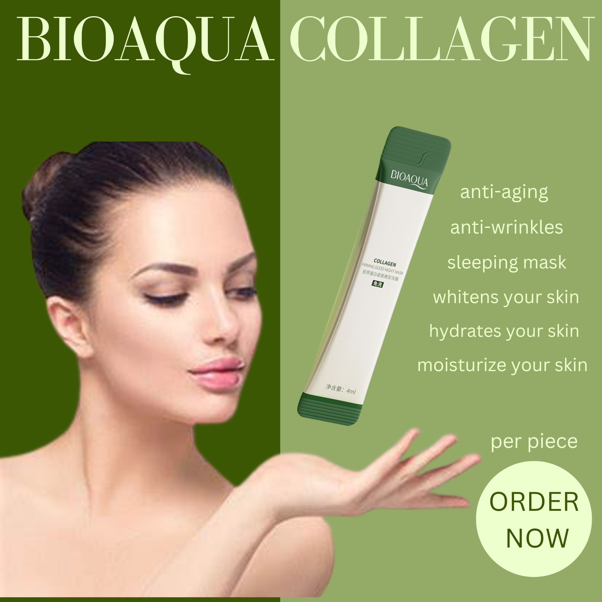 ORIGINAL 1PCS PERPIECE BIO AQUA COLLAGEN GOOD NIGHT JELLY CONTROL MOISTURIZING SLEEP CLEANSING