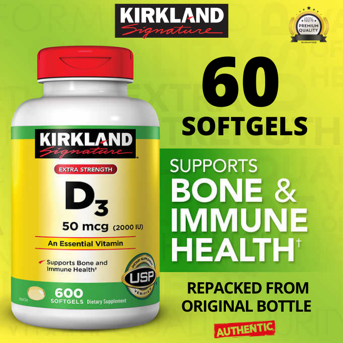 Kirkland Vitamin D3 50 mcg 2000 IU Repacked Trial Pack Kirkland