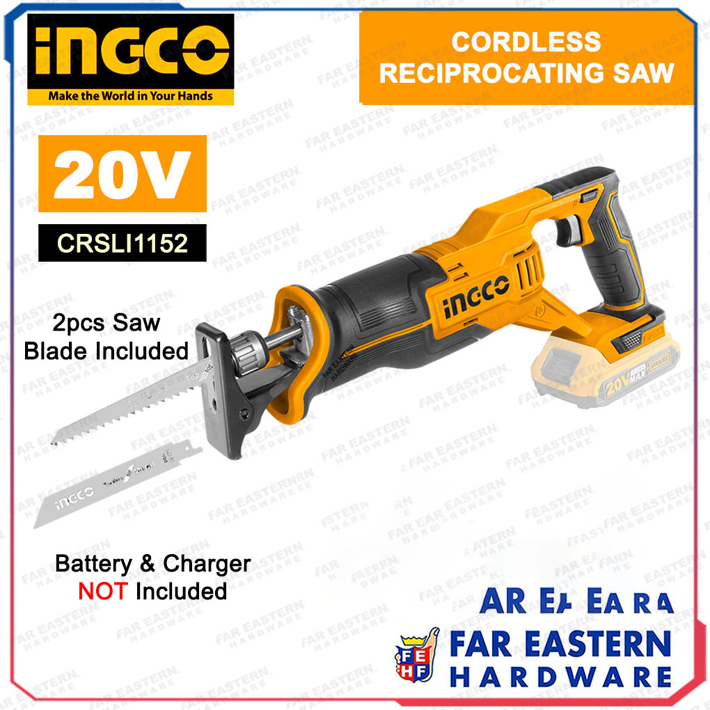 INGCO Cordless Reciprocating Sabre Recip Saw 20V w/ Blade