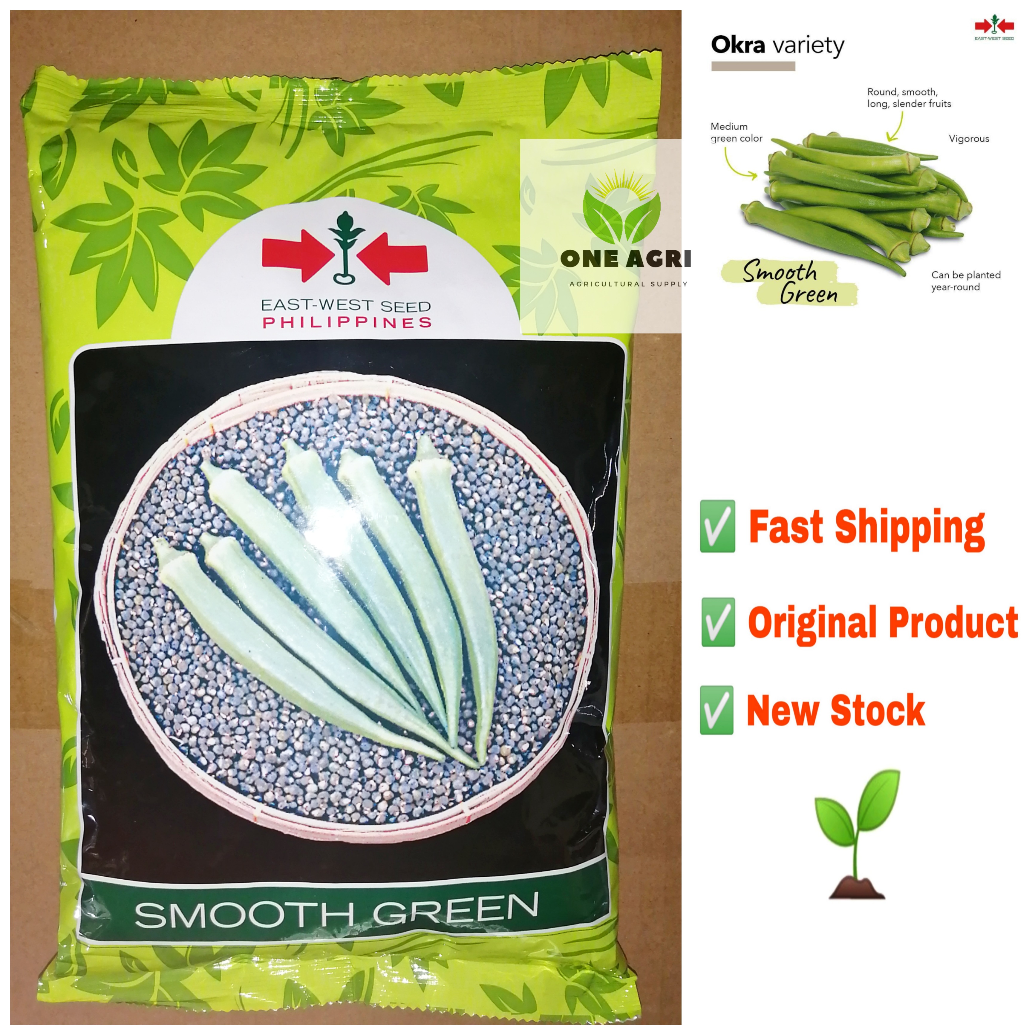 SMOOTH GREEN Okra Seeds 1 kilogram (EASTWEST SEEDS) Lazada PH