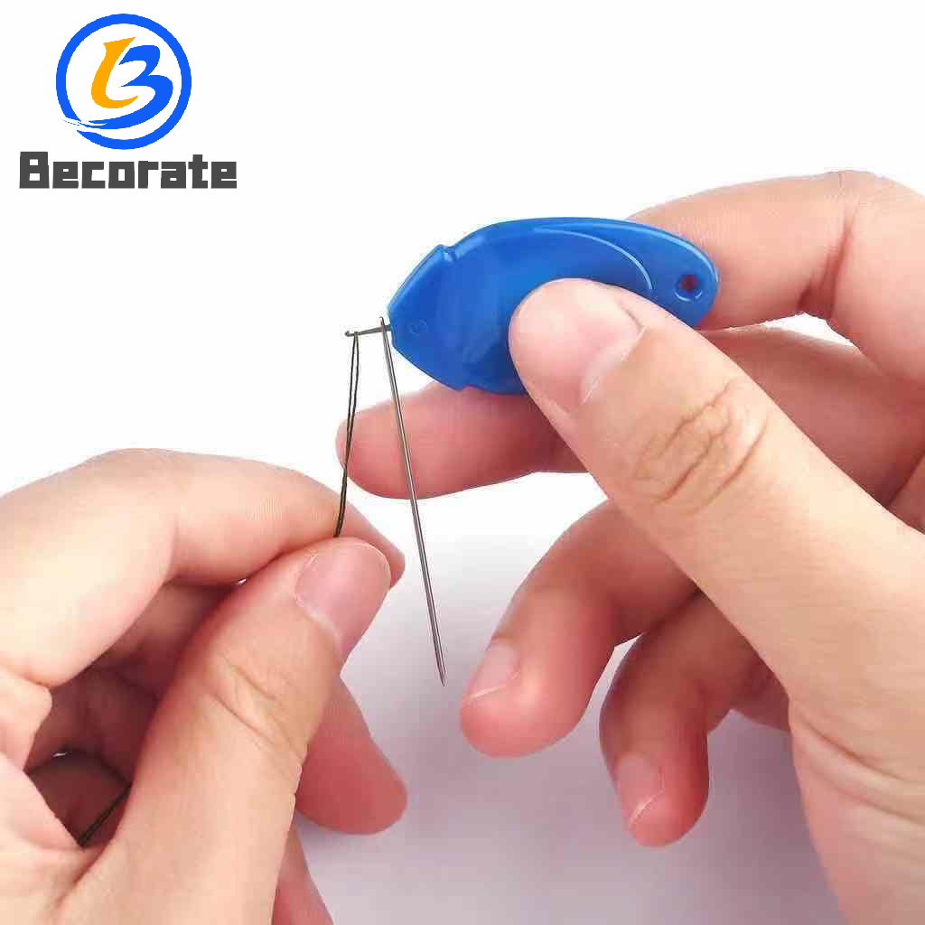 BECORATE 1pc random color Sewing Needle Insertion Tool Plastic Thread Loop for Needle Sewing