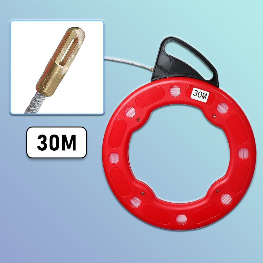 30 Meters Cable Puller Fiberglass Fish Tape Reel Puller Conductive