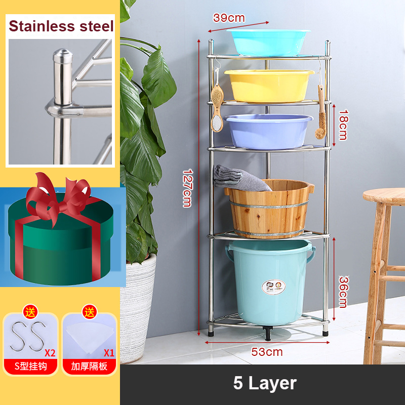 304 Stainless Steel Kitchen Rack Organizer Shelf Spacesaving Corner