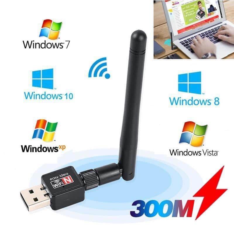 Sædvanlig Udstyre squat Mini WiFi Adapter 300Mbps 2dBi Antenna PC Laptop USB Wi-Fi Receiver 802.11b/ n/g High Gain Ethernet Wireless Network Card | Lazada PH