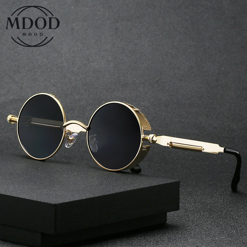 vintage round steampunk sunglasses