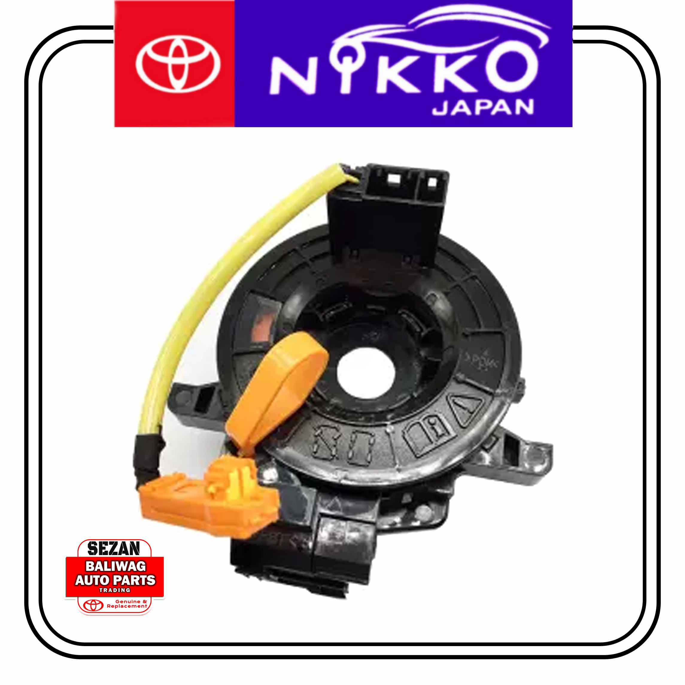 NIKKO JAPAN AIR BAG CABLE SPIRAL CABLE TOYOTA FORTUNER INNOVA VIOS 20112016 843060D120 / 84306