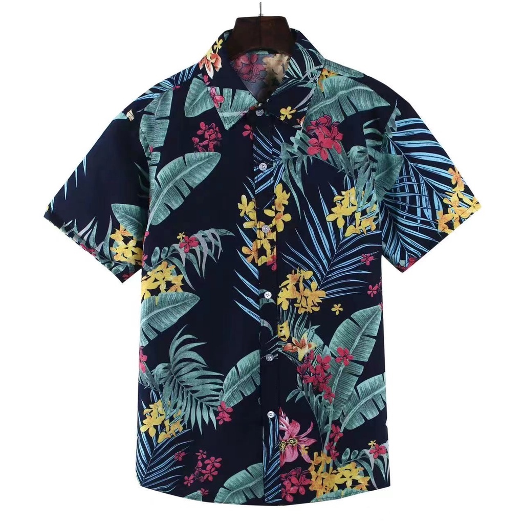 ۩ Emw Summer Hawaiian Cotton Floral Polo Unisex Floral polo | Lazada PH