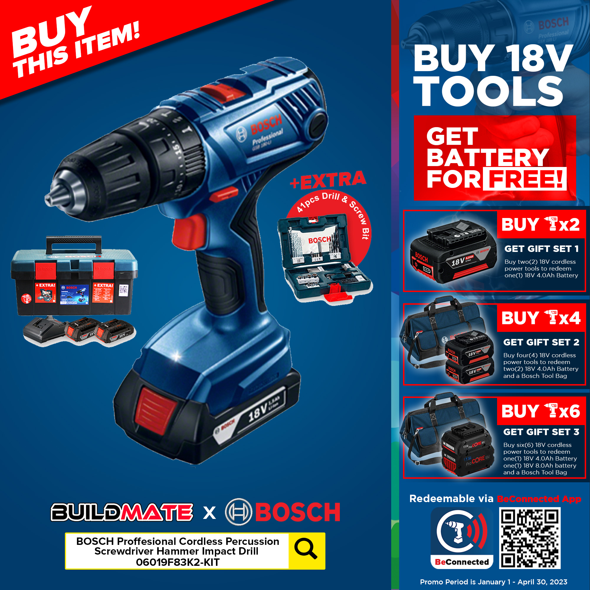 KIT] BOSCH Professional Cordless Percussion Screwdriver Hammer