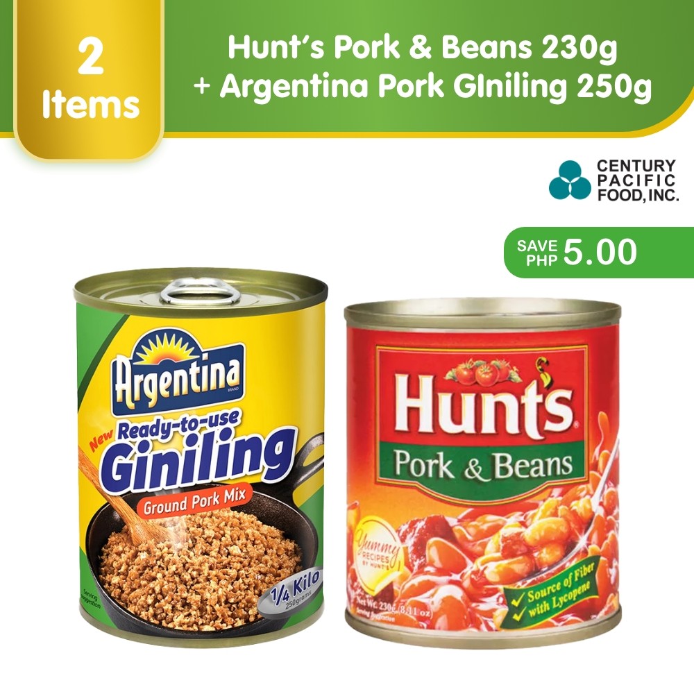 Hunt's Pork & Beans 230g + Argentina Pork GIniling 250g Lazada PH