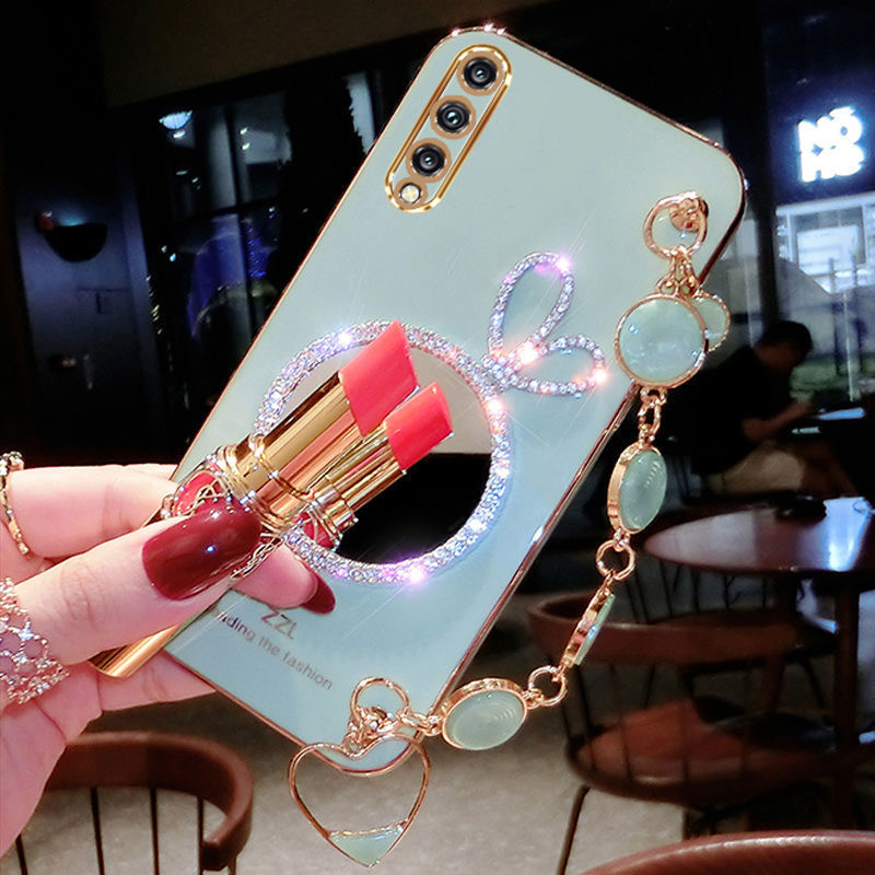 AnDyH Precise camera protection case For Vivo S1 cases Bunny makeup mirror with gemstone bracelet