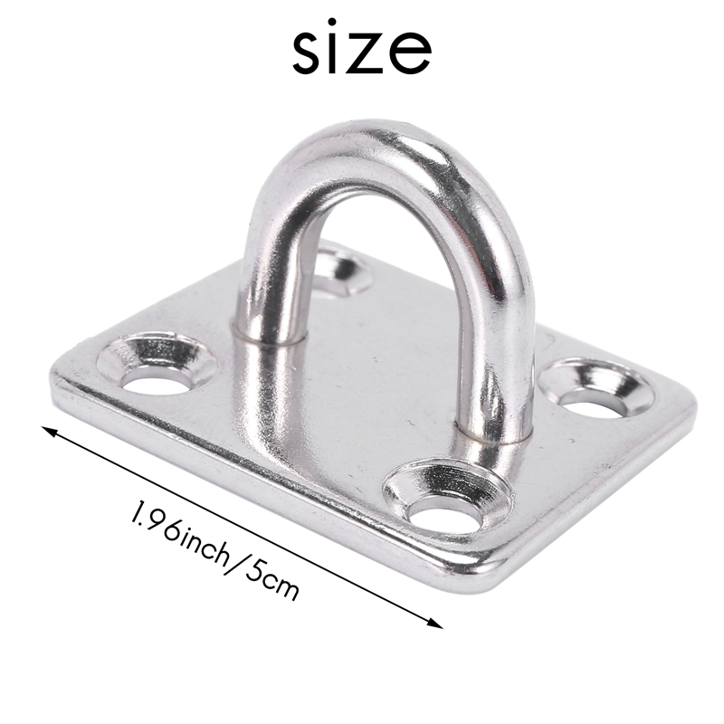 2 Sets Of Suspended Ceiling Wall Mount U-Shaped Hooks Stainless Steel Heavy Duty Multi-Function Hammock Hammock Hook Metal Base Plate with Hook
