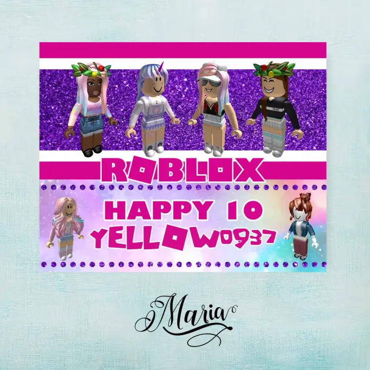 Maria Personalized Roblox Birthday Party Decor For Girls Lazada Ph - roblox flamingo birthday