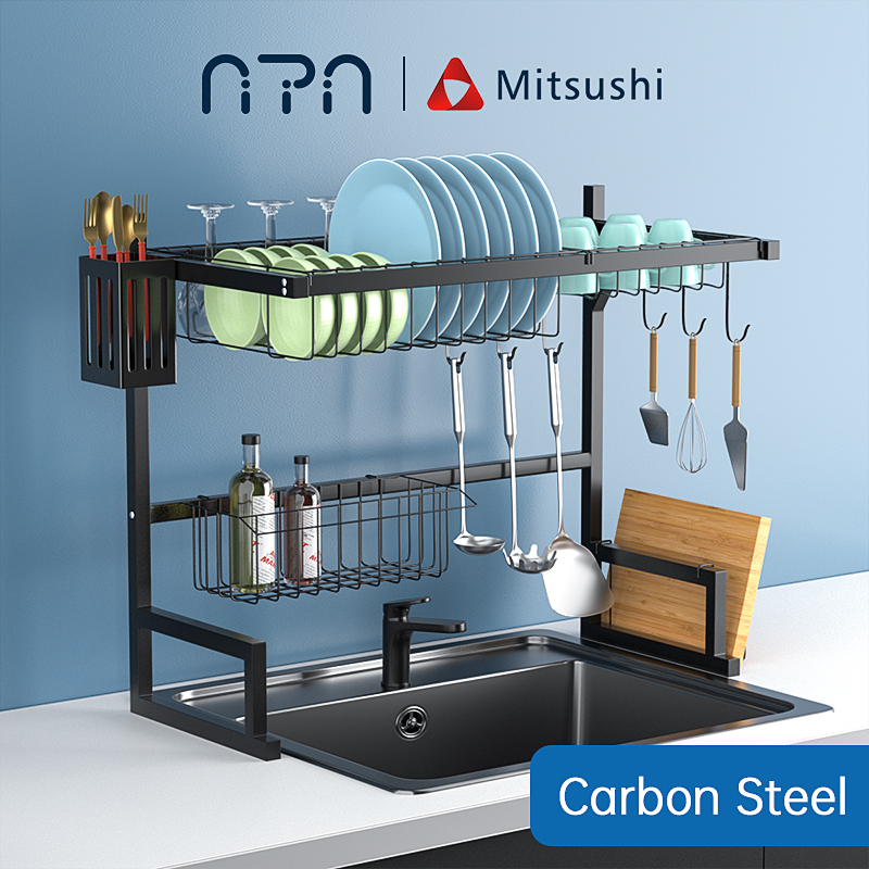 Nipiin Dish Drying Rack Dish Drainer Rack Double/Single Slot Rack