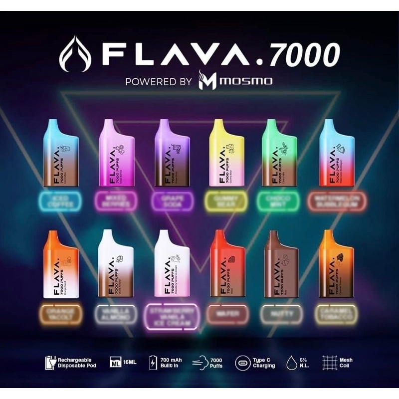 vape Flava x Mosmo 7000 Puffs Rechargeable (LEGIT) Mosmo Vipo SK Abar ...